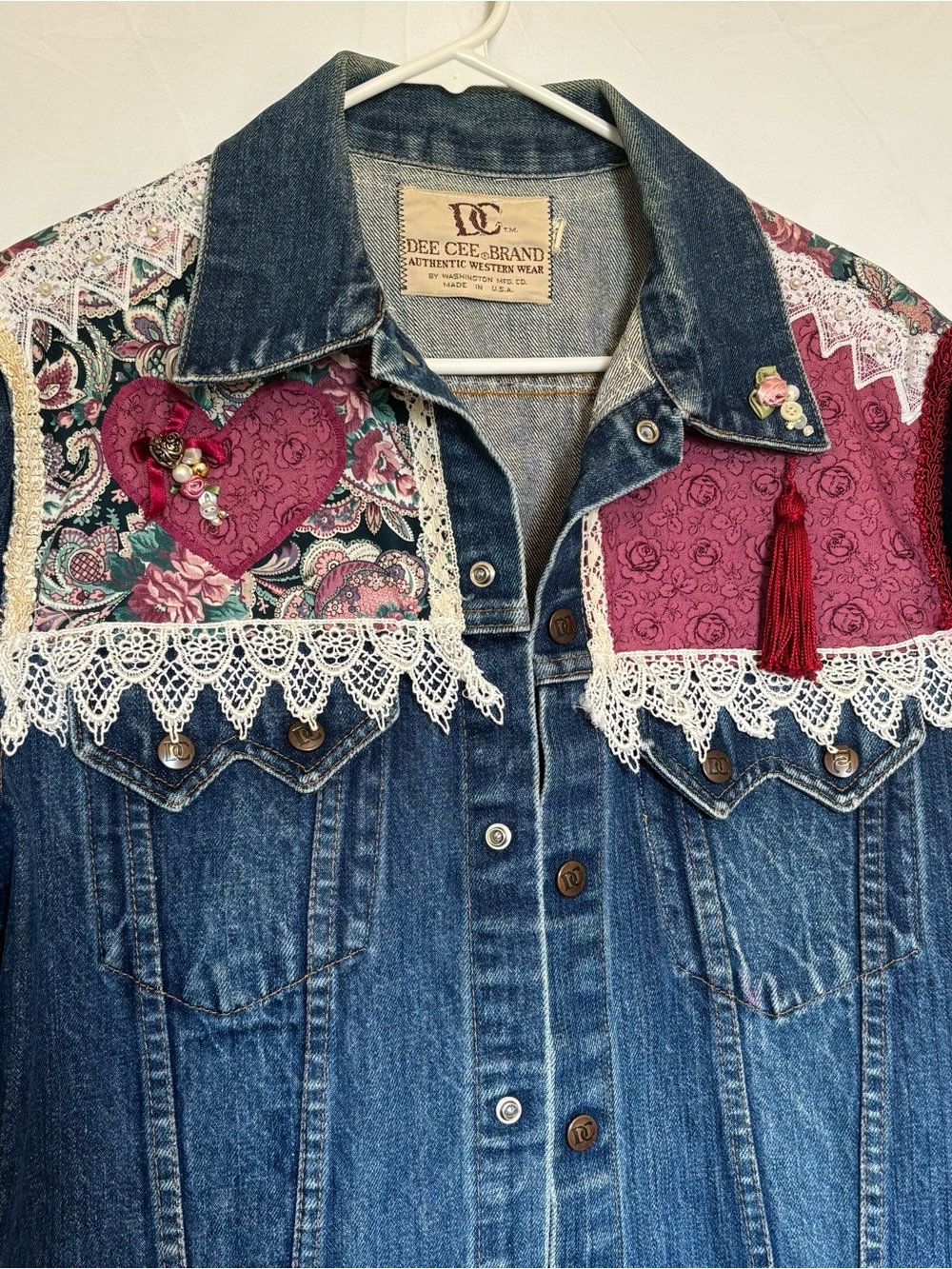 Dee Cee Brand Women's Blue Denim Jean Jacket with Patchwork